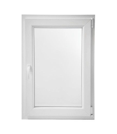 PVC window with double glass 110x58 tilt-and-turn right. Cando 7006 series.