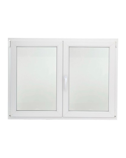 Finestra in PVC con doppio vetro 110x148 anta ribalta doppia anta serie Cando 7006