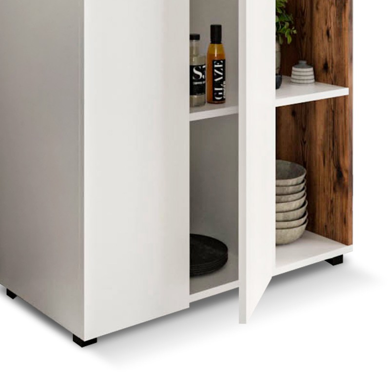 Armadio multiuso Delfos 123 colore bianco sabbia: 2 ante con 1 ripiano  interno 90x41x123 cm — Brycus