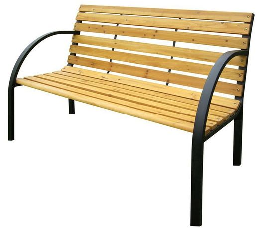 Stål / træbænk 122x60x80cm