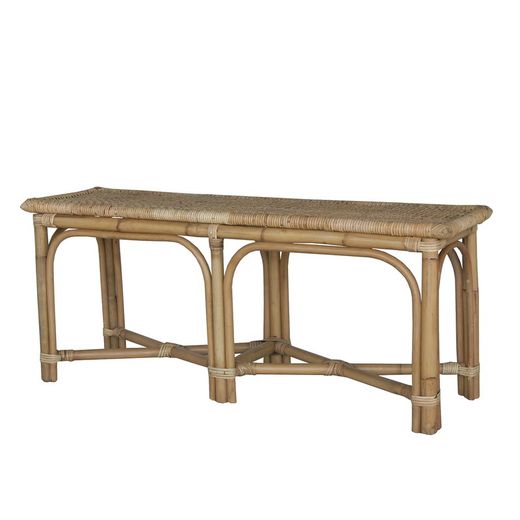 Sitzbank aus Naturrattan Chillvert Parma 110x30x45 cm mit Geflechte Korbweide