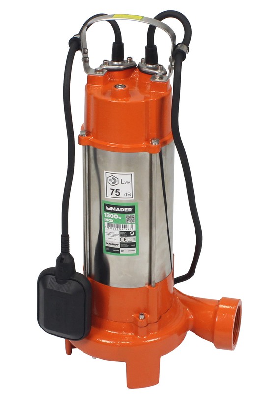 Pompa sommergibile per drenaggio, acque sporche, 1300W, con trituratore -  MADER®