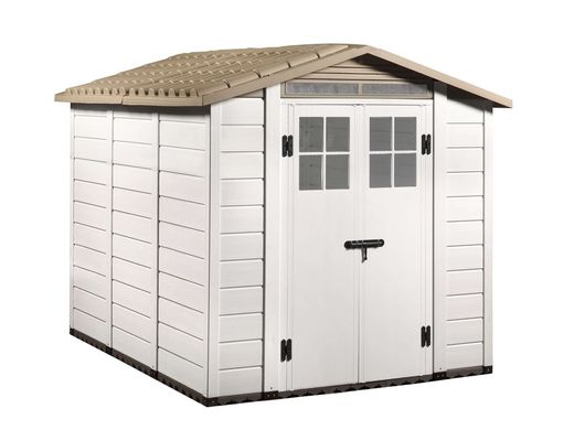 Abri de Jardin en Résine Gardiun Tuscany Evo 240 6 m² 262x230x220 cm Blanc/Beige