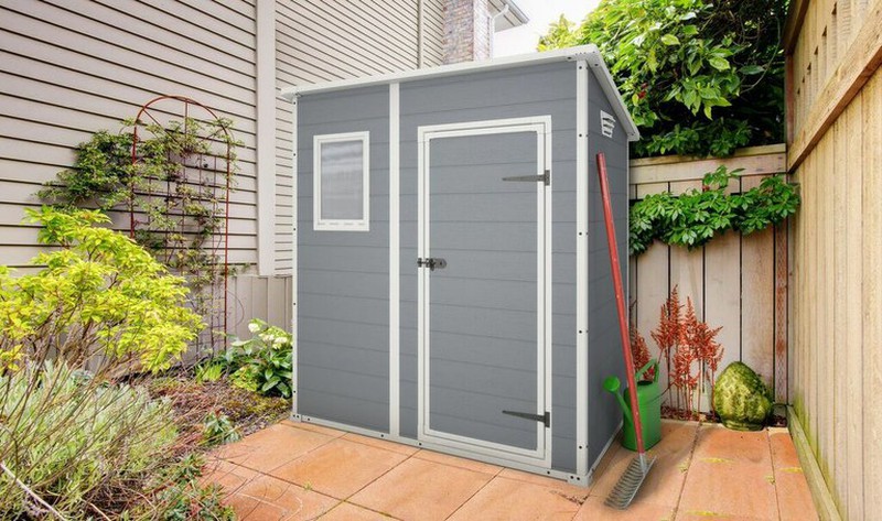 keter manor pent 6x4 grey outdoor storage shed 6ft x 3.6ft