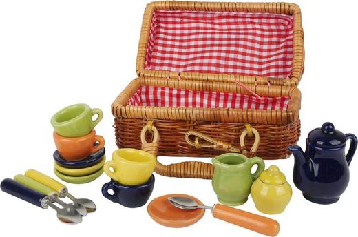 Flerfarvet picnic kurv