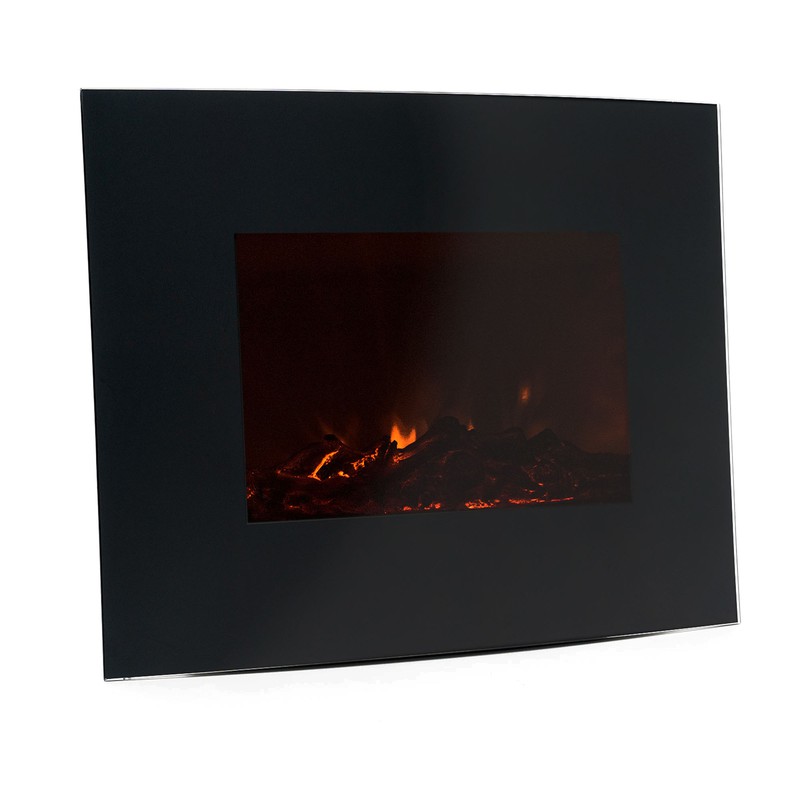 Stufa Elettrica 2000W Kekai Niklas Vulcano 47x31x64 cm con Fuoco Simulato  Nera per Interni — Brycus