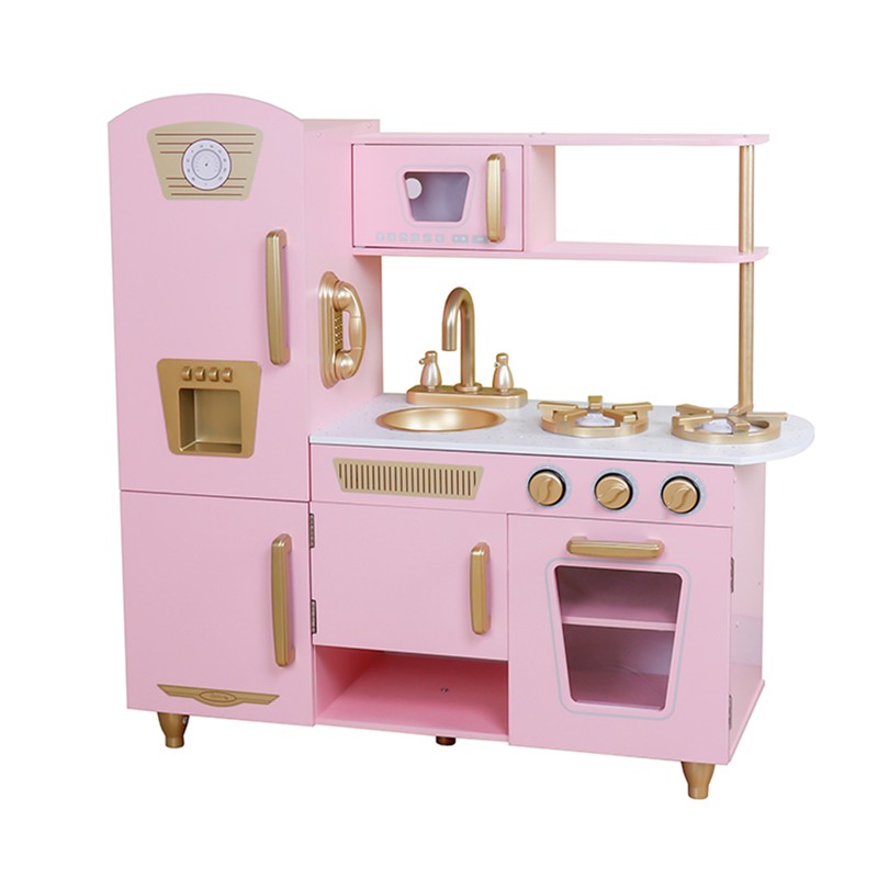Cucina per Bambini in Legno Leire Pink Outdoor Toys 85x33x89 cm Rosa Vintage