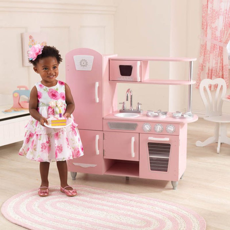 Cocina Infantil de Madera Leire Pink Outdoor Toys 85x33x89 cm Rosa Vintage  — PoolFunStore
