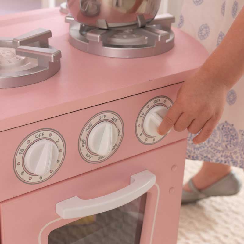 Vintage Pink Kidkraft Holz Kinderküche 53347 — Brycus | Spielküchen