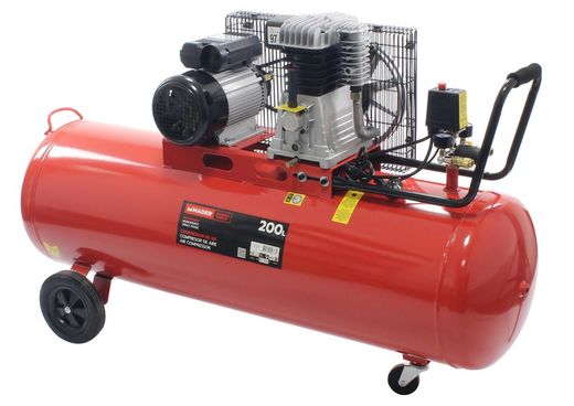 Luftkompressor, Bælte, 200L, 3HK, 400L/min - MADER® | El-værktøj