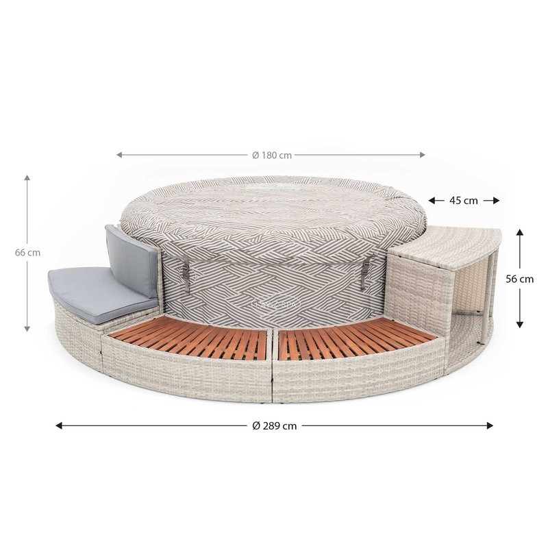 Mitepek - Vasca idromassaggio doppio cuscino 135x135x62cm Relpunt Prozia