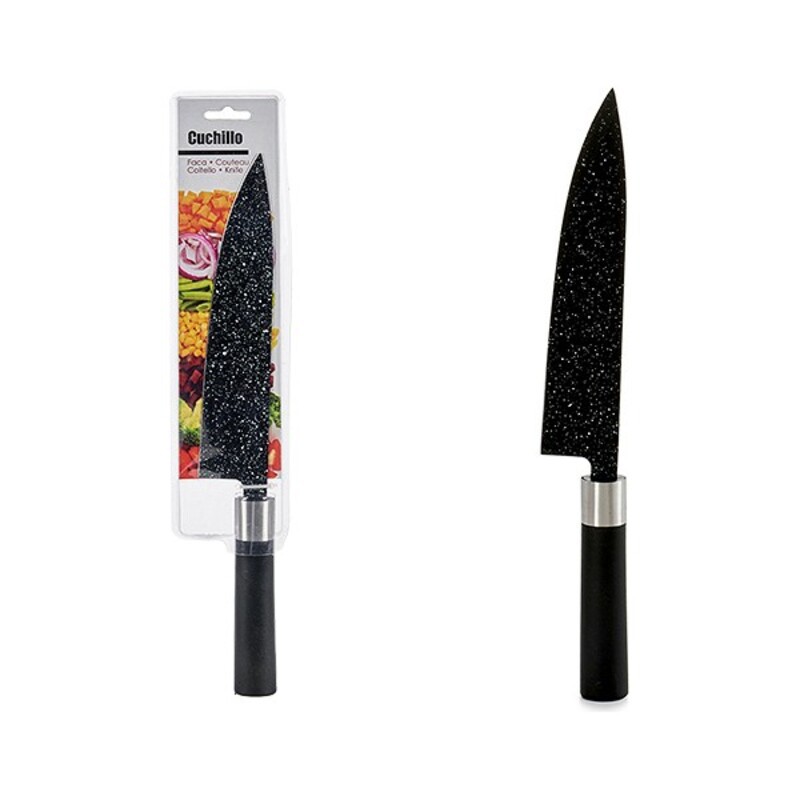Couteau de Cuisine Acier Inoxydable Noir Plastique Dur (2 x 37,5 x 7,5 cm)  — BRYCUS