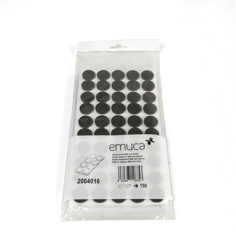 Patins en feutre autocollants, 24 pcs - Forme ronde, 20 mm