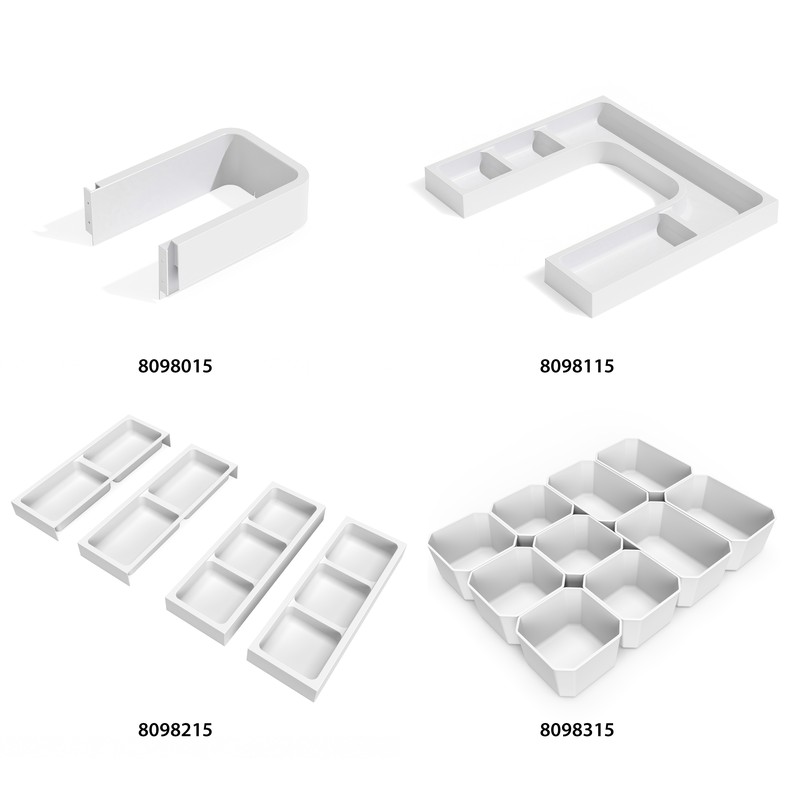 Emuca Kit da 10 cubi per organizzatori di cassetti bagno Tidy, Plastica,  Bianco — Brycus