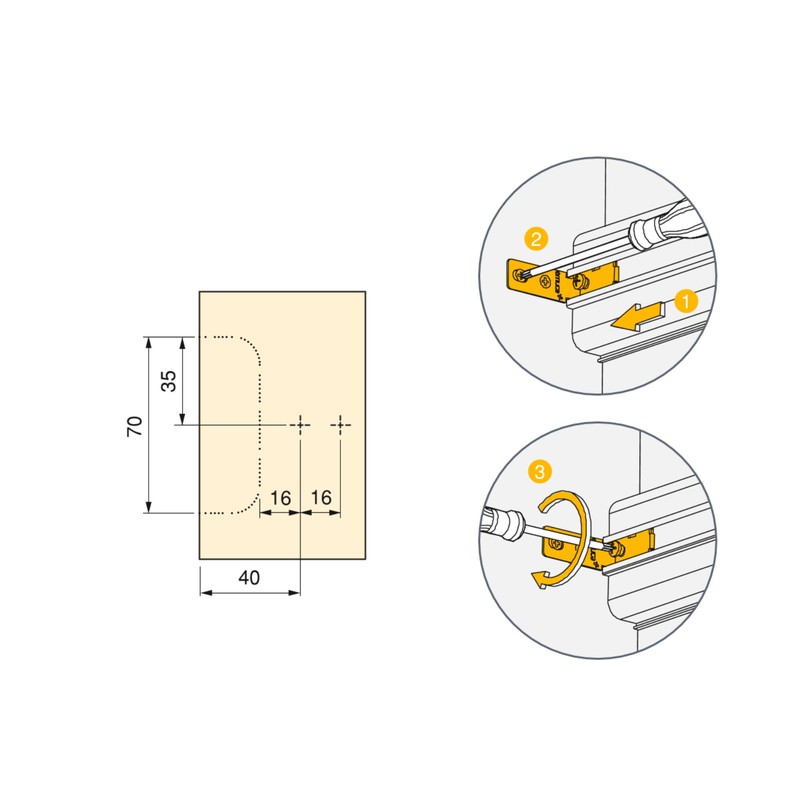 Emuca Kit 2 Profili centrali Gola per mobili cucina, lunghezza 2,35mm, con  accessori, Alluminio, Verniciato Nero — Brycus