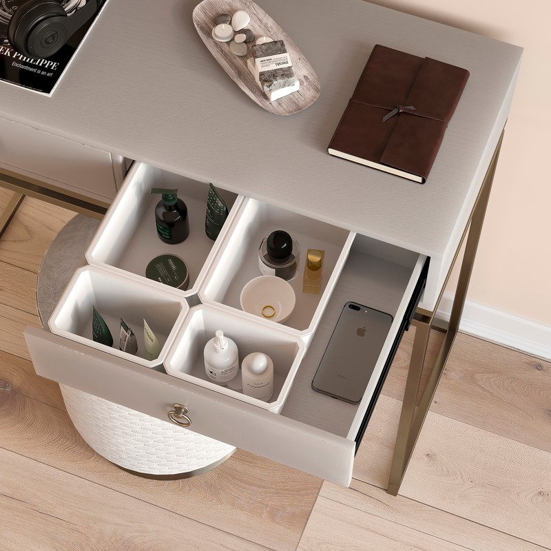 Emuca Kit da 4 cubi organizer per cassetti bagno Tidy, Plastica, Bianco —  Brycus