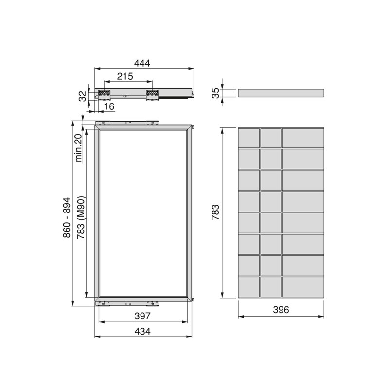 Emuca Kit organizer per cassetti e guide con chiusura ammortizzata