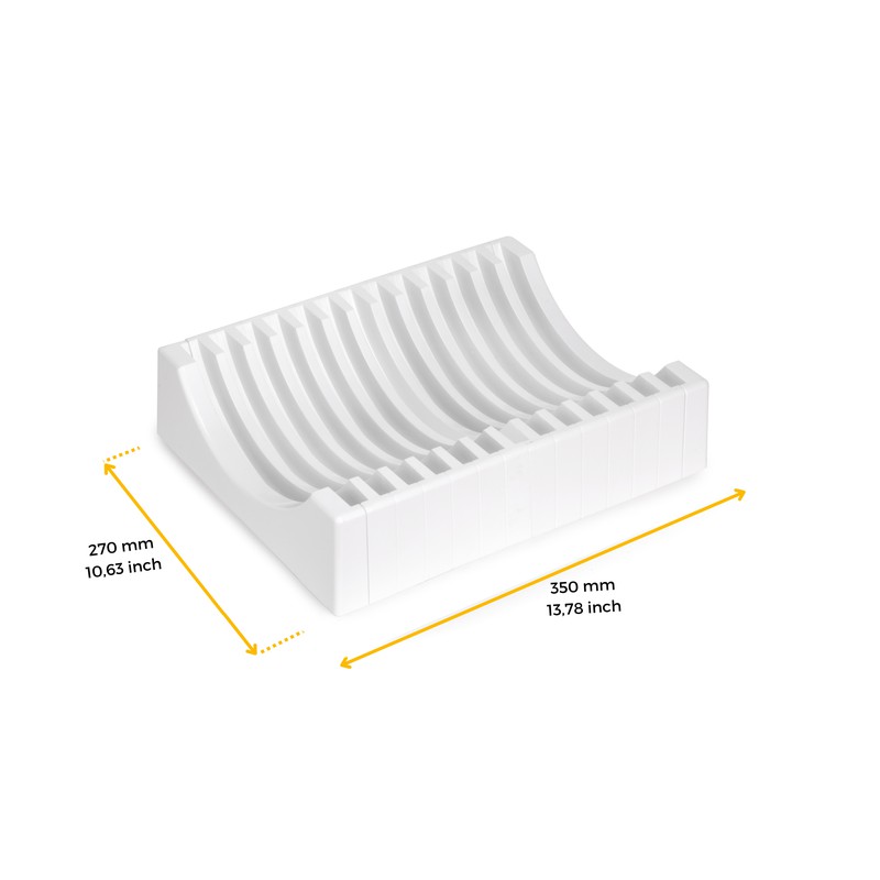 Emuca Teller-Organizer-Set für Möbel, mit einer Kapazität für 13 Teller,  Kunststoff, Weiß — Brycus