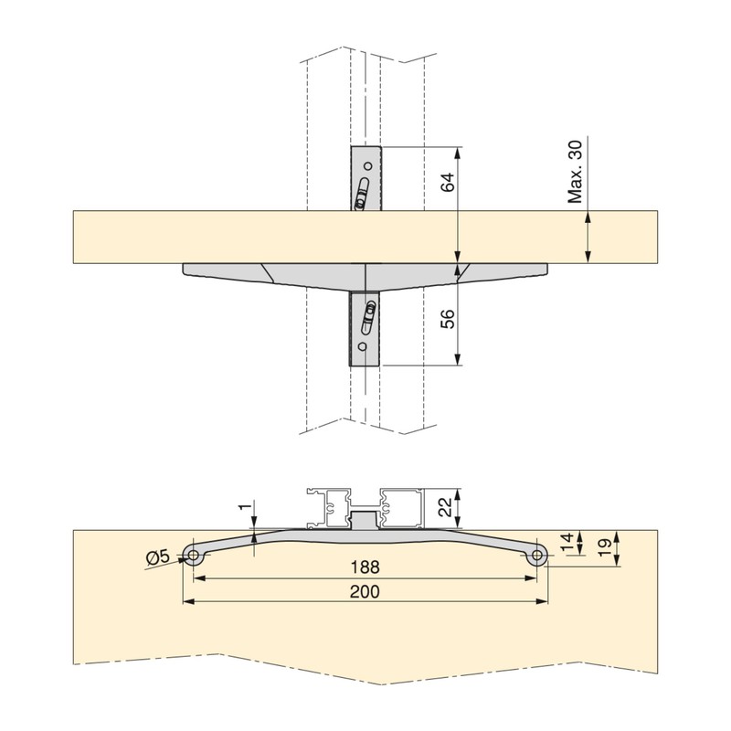 Emuca Kit supporto per 4 ripiani in legno e 1 barra appendiabiti lunga 1m  Zero, in Alluminio e Zama e Plastica, Verniciato nero goffrato — Brycus