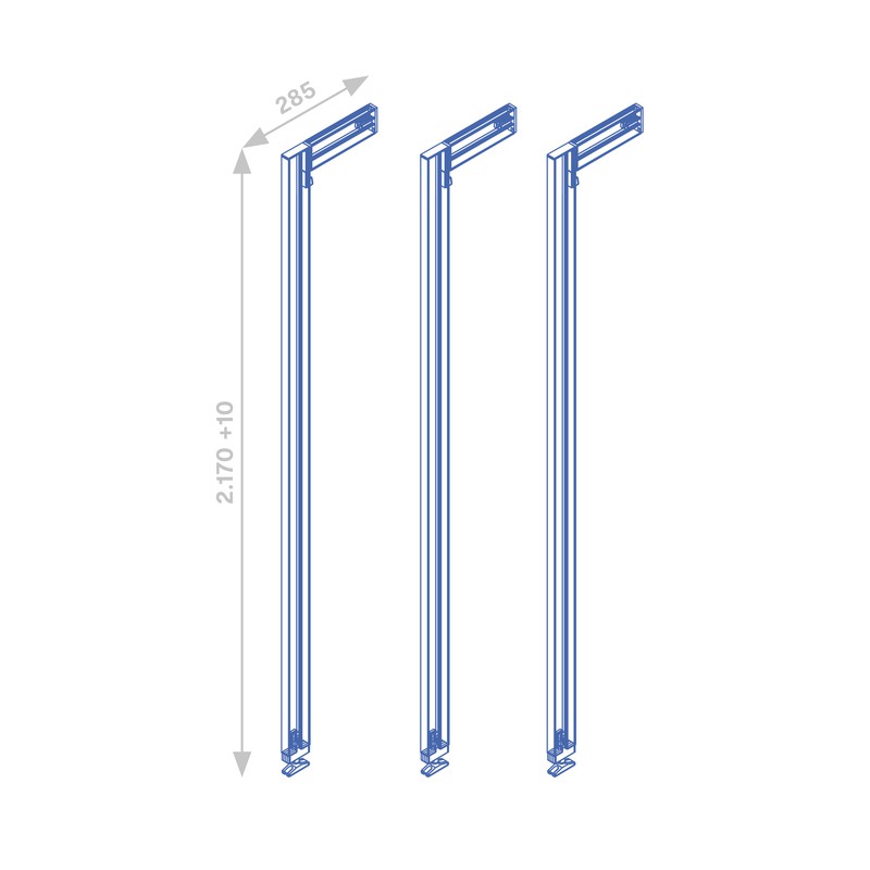 Kit Supporti per Mensole e Appendiabiti in Legno e Alluminio Emuca Zero  Nero