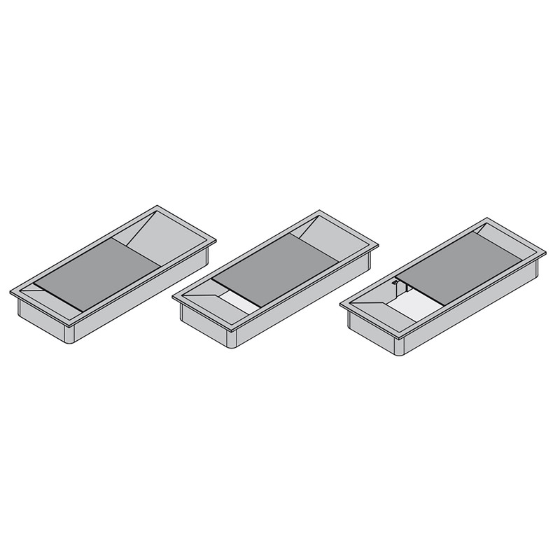 Emuca Tapa pasacables circular, D. 60 mm, para encastrar, Zamak, Cromado