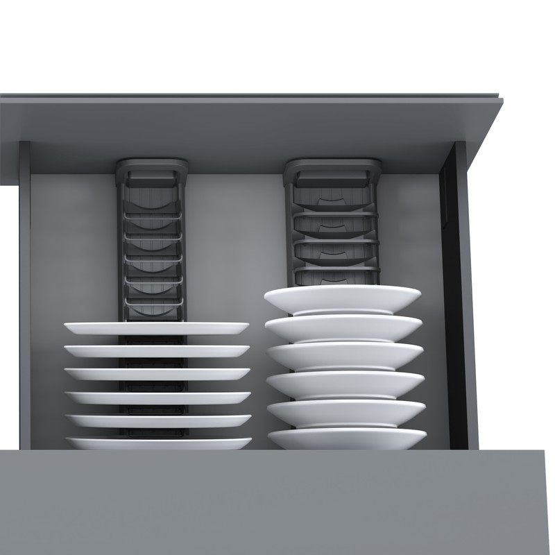 Emuca Orderbox Tellerhalter für Schublade, 120 x 470 mm, Aluminium und  Kunststoff, Anthrazitgrau — Brycus