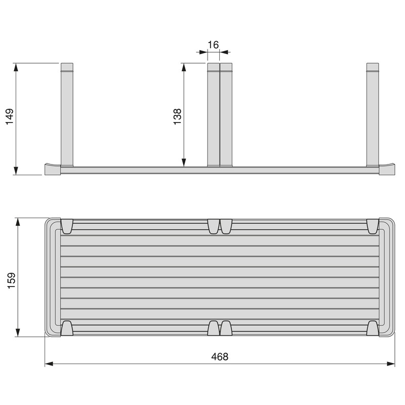 Emuca Portacoltelli Orderbox per cassetto, 150x470 mm, Grigio antracite,  Acciaio e Legno