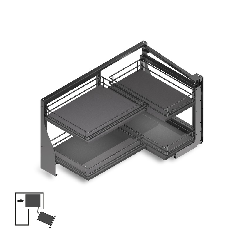 Portaposate Emuca per cassetto cucina, modulo 800 mm, Plastica, Grigio —  Brycus