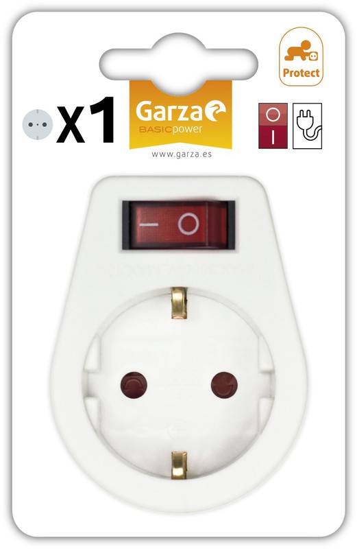 Enchufe De Pared Garza De 1 Toma Con Interruptor 430003 — Brycus 0302