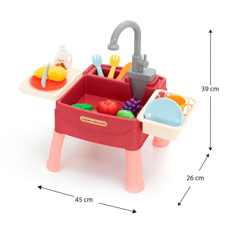 Lavabo pour enfants avec circuit d'eau et robinet d'arrêt