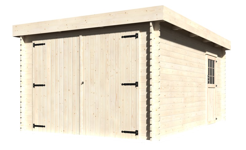 Minnaar Middel Invloed Galan houten garage 15,57 m² 28 mm massieve planken — Brycus