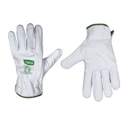 Flower Leather Glove Color White Size 8