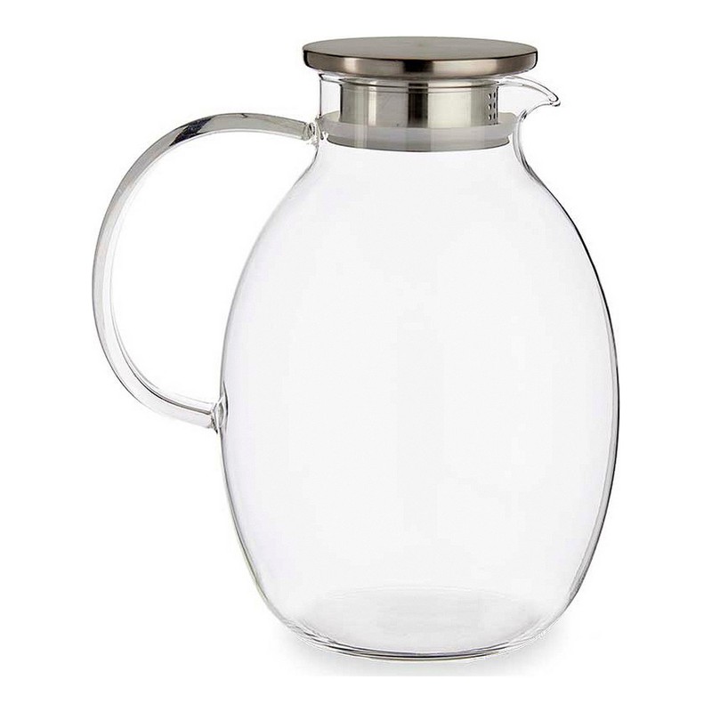 Jarra de vidrio de borosilicato hecha a mano de 1.5 litros con tapa Fábrica  de jarra de agua de vidrio resistente al calor