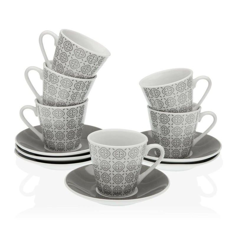 Set di tazzine da caffè nere e amp; Ceramica Bianca (12 pz) — Brycus