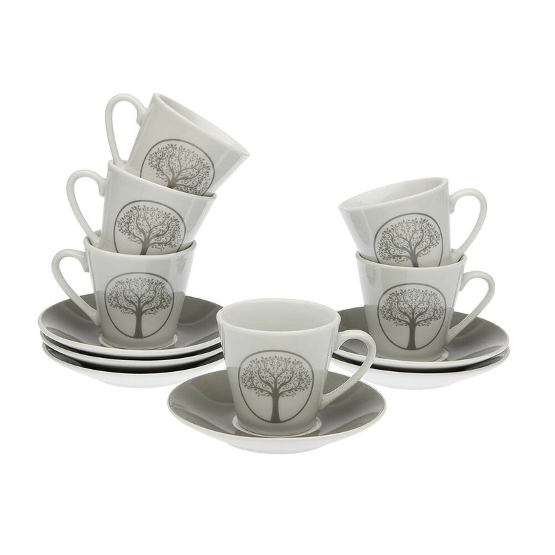 Ensemble de tasses et soucoupes en porcelaine Lively 12 pièces BRYCUS