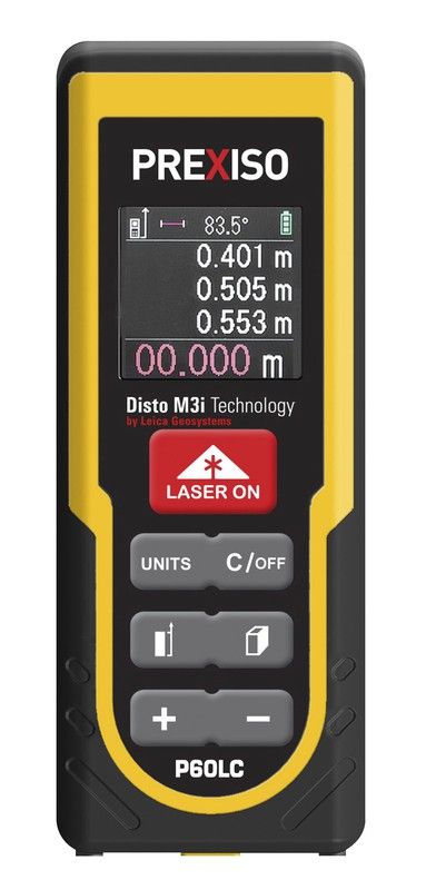 Bis zu 60 m Lasermeter mit P60LC-LCD-Farbdisplay mit Hintergrundbeleuchtung