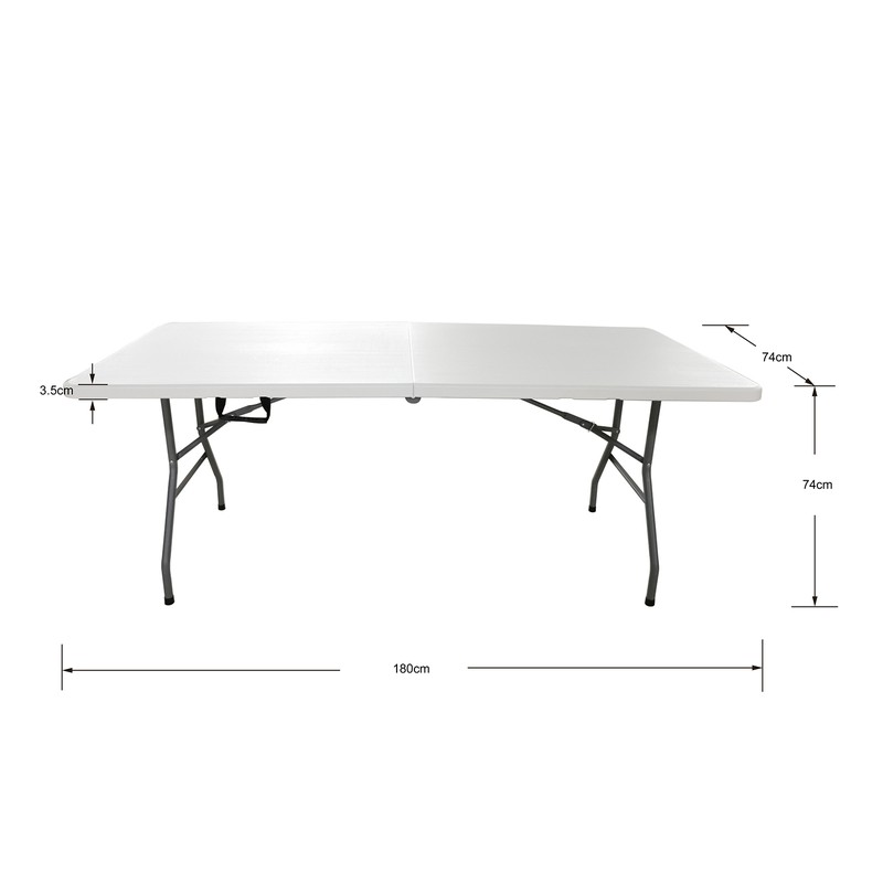 Set aus Tisch und 2 Bänken Klappbar und Tragbar aus Kunstharz New Koln  Gardiun 180x74x74 cm — Brycus