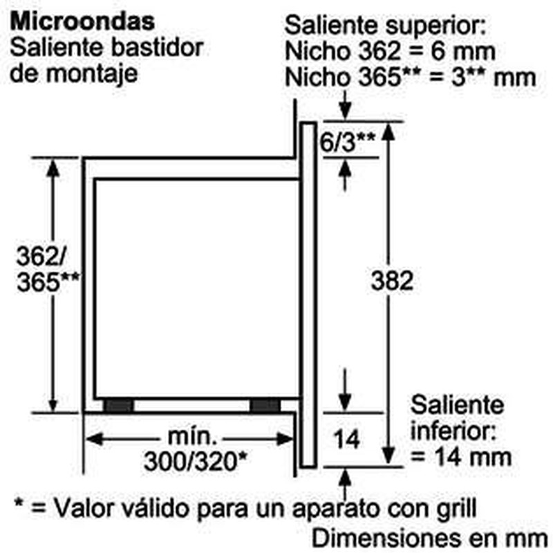Microondas Integrable con Grill BOSCH 026210 18 L 800W Acero Inoxidable