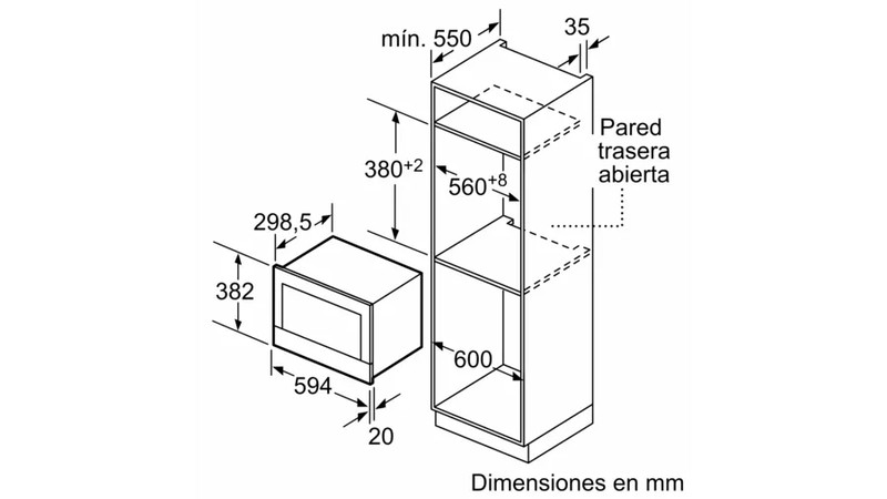 Microonde da Incasso BOSCH BER634GS1 21 L 900W Acciaio Inox — Brycus