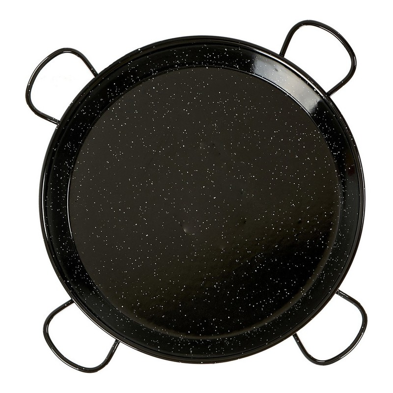 Padella per paella in acciaio smaltato nero (8 x 97 x 97 cm) — Brycus