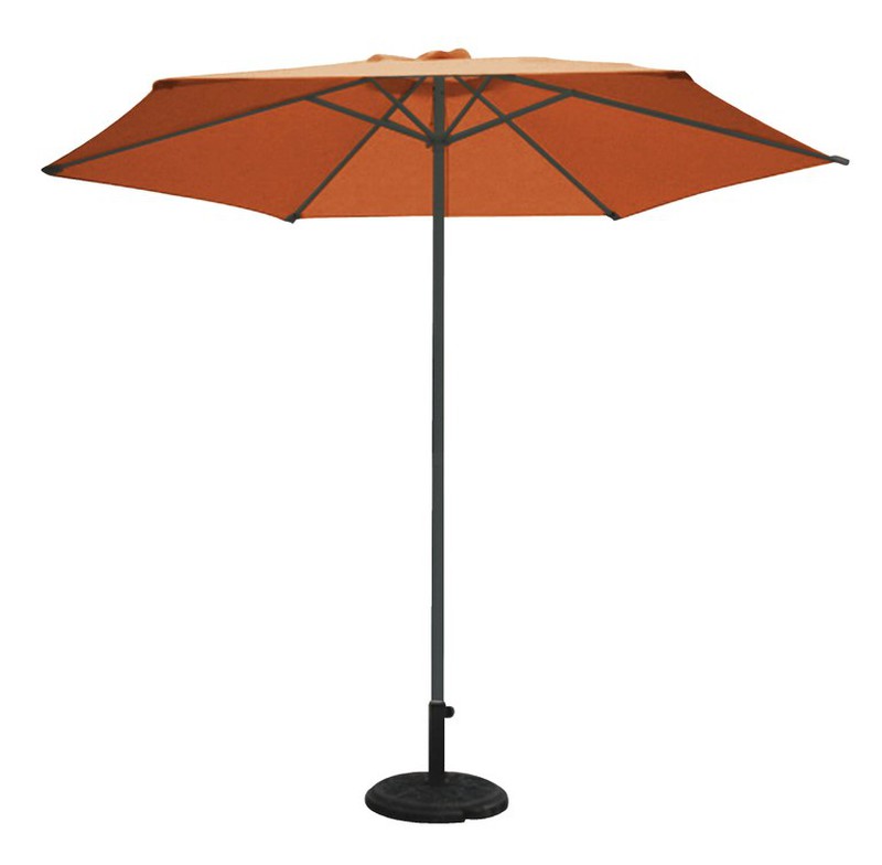 beha Op de een of andere manier lancering Aluminium parasol 3m antraciet / terracotta Ø 48mm met katrol — Brycus