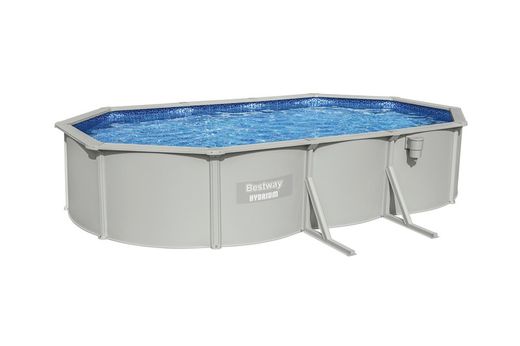 Detachable Oval Pool with Reinforced Steel Wall Bestway Hydrium 610x360x120 cm with Sand Treatment Plant of 5 678 L/H, Floor Mat, Cover and Ladder