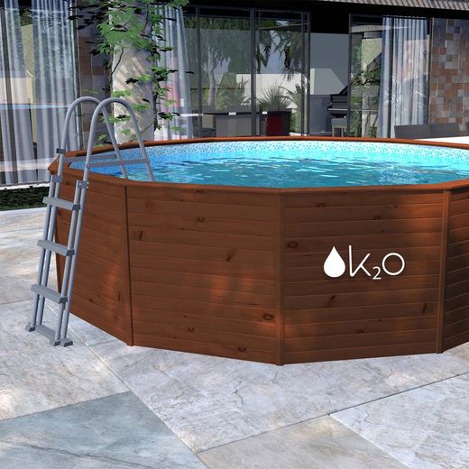 Pack Oval Steel Pool Gre 730x375x132 cm + Abdeckung + Reinigungsset + Spender + Chlor