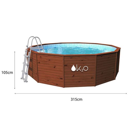 Pack Oval Steel Pool Gre 730x375x132 cm + Abdeckung + Reinigungsset + Spender + Chlor