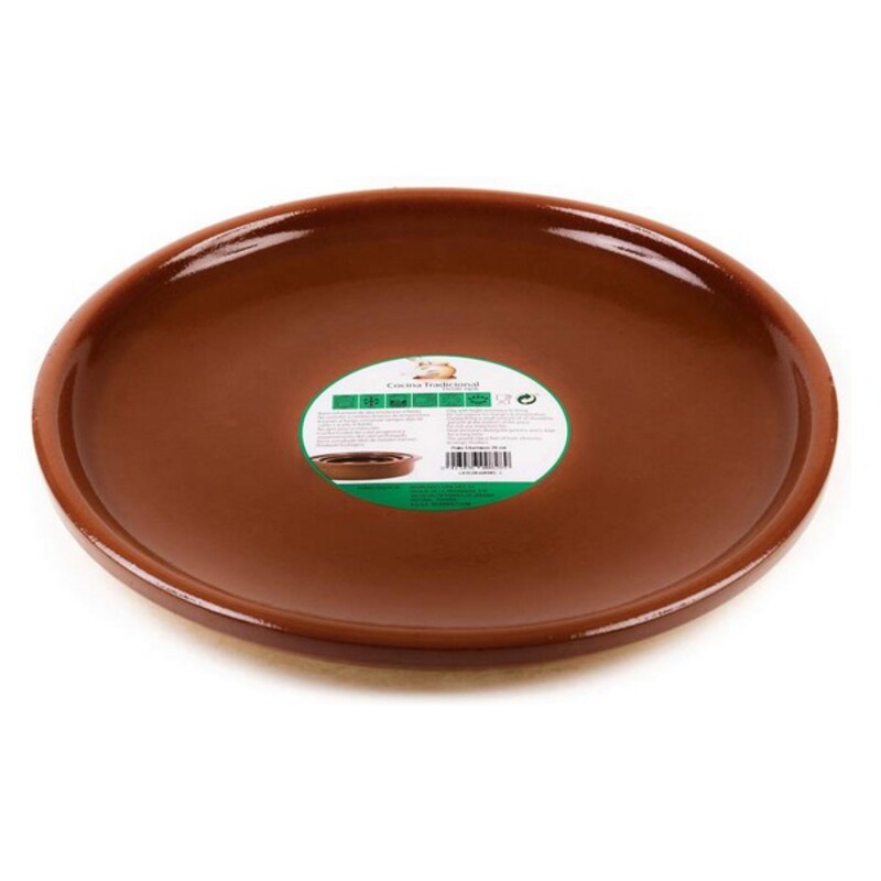 Raimundo Flat Plate Ceramic Brown Clay (28 cm) — Brycus