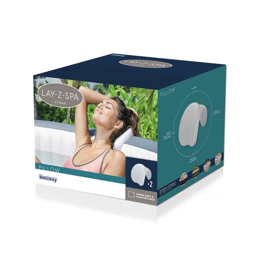 Pacote de Spa Insuflável Bestway Lay-Z-Spa Tahiti para 2-4 pessoas Redondo 180x66 cm com Luzes LED + Dossel + 2 Almofadas