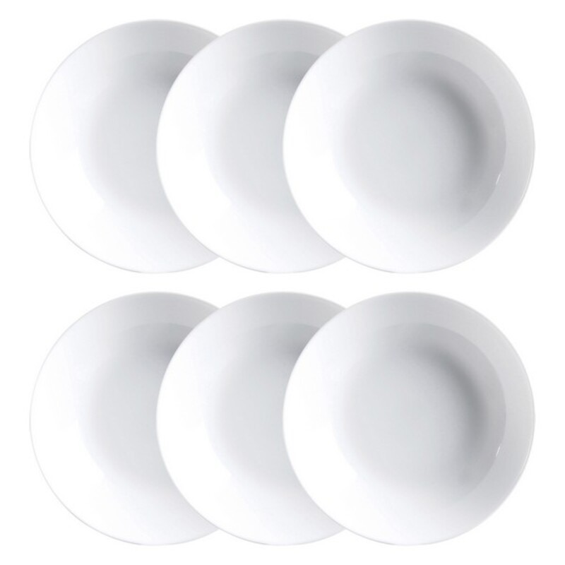 Set De Platos Luminarc Diwali 6 Pcs Blanco Vidrio 20 Cm — Brycus