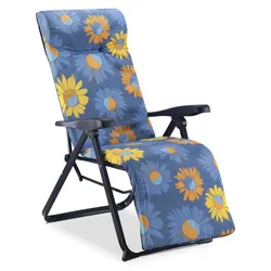 Gartenliegestuhl Verstellbar Gepolstert 86x62x114 cm 6 Positionen mit Anatomischer Kopfstütze