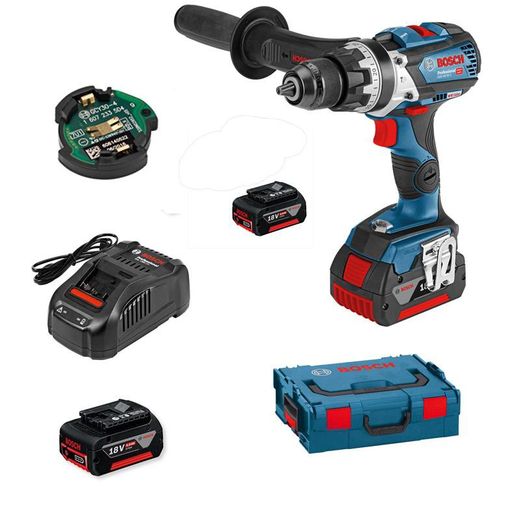 Taladro a batería Li GSB 18V-85 C Professional Bosch con conectividad - 3 Baterías de 5,0 Ah - 1 Cargador - L-BOXX 136.